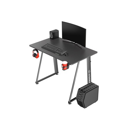 ULTRADESK Biurko dla gracza ENTER V2, 100x60 cm, 75cm, z uchwytem na słuchawki, kompaktowy rozmiar