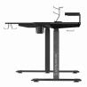 ULTRADESK Biurko dla gracza WINGER - czarny, 111x155x60 cm, 75-122 cm, elektycznie regulowany, podświetlenie RGB, uchwyt na słuc