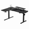 ULTRADESK Biurko dla gracza WINGER - czarny, 111x155x60 cm, 75-122 cm, elektycznie regulowany, podświetlenie RGB, uchwyt na słuc