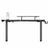 ULTRADESK Biurko dla gracza WINGER - czarny, 111x155x60 cm, 75-122 cm, elektycznie regulowany, podświetlenie RGB, uchwyt na słuc