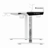 ULTRADESK Biurko dla gracza WINGER - biały, 111x155x60 cm, 75-122 cm, elektycznie regulowany, podświetlenie RGB, uchwyt na słuch