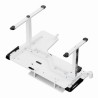 ULTRADESK Biurko dla gracza WINGER - biały, 111x155x60 cm, 75-122 cm, elektycznie regulowany, podświetlenie RGB, uchwyt na słuch