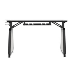 ULTRADESK Biurko dla gracza BOOSTER, 136x70,5 cm, 75 cm, podświetlenie RGB, uchwyt na słuchawki i napój