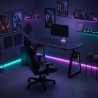 ULTRADESK Biurko dla gracza BOOSTER, 136x70,5 cm, 75 cm, podświetlenie RGB, uchwyt na słuchawki i napój