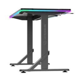 ULTRADESK Biurko dla gracza IRON BLACK, 132,5x60,5 cm, 71-81  cm, mechaniczna regulacja wysokości