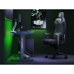 ULTRADESK Biurko dla gracza IRON BLACK, 132,5x60,5 cm, 71-81  cm, mechaniczna regulacja wysokości