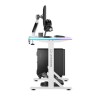 ULTRADESK Biurko dla gracza IRON WHITE, 132,5x60,5 cm, 71-81  cm, mechaniczna regulacja wysokości