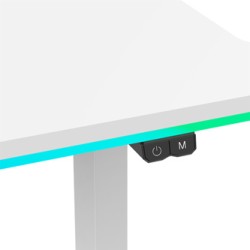 ULTRADESK Biurko dla gracza IRON WHITE, 132,5x60,5 cm, 71-81  cm, mechaniczna regulacja wysokości