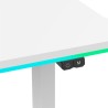 ULTRADESK Biurko dla gracza IRON WHITE, 132,5x60,5 cm, 71-81  cm, mechaniczna regulacja wysokości