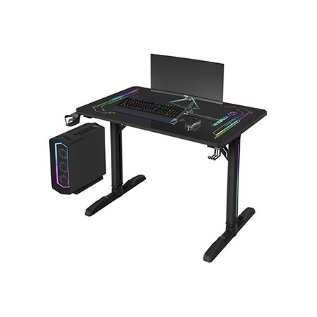 ULTRADESK Biurko dla gracza FREEZE V2, 109x69 cm, 75 cm, powierzchnia ze szkła hartowanego ULTRA-GLASS