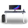 ULTRADESK Biurko dla gracza QUEST, 140x70cm, 72-120cm, biało-szary