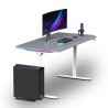 ULTRADESK Biurko dla gracza QUEST, 140x70cm, 72-120cm, biało-szary