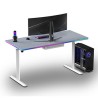ULTRADESK Biurko dla gracza QUEST, 140x70cm, 72-120cm, biało-szary