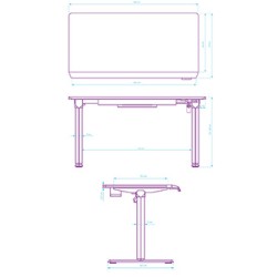 ULTRADESK Biurko dla gracza QUEST, 140x70cm, 72-120cm, biało-szary