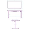 ULTRADESK Biurko dla gracza QUEST, 140x70cm, 72-120cm, biało-szary