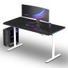 ULTRADESK Biurko dla gracza QUEST, 140x70cm, 72-120cm, biało-czarny