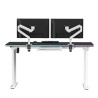 ULTRADESK Biurko dla gracza QUEST, 140x70cm, 72-120cm, biało-czarny