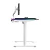 ULTRADESK Biurko dla gracza QUEST, 140x70cm, 72-120cm, biało-czarny