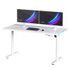 ULTRADESK Biurko dla gracza QUEST, 140x70cm, 72-120cm, biały-biały