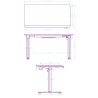 ULTRADESK Biurko dla gracza QUEST, 140x70cm, 72-120cm, biały-biały