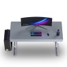 ULTRADESK Biurko dla gracza QUEST, 140x70cm, 72-120cm, szara-szara