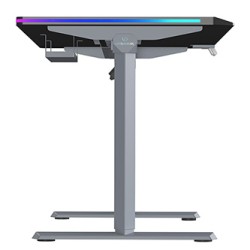 ULTRADESK Biurko dla gracza QUEST, 140x70cm, 72-120cm, szaro-czarny