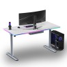 ULTRADESK Biurko dla gracza QUEST, 140x70cm, 72-120cm, szaro-biały