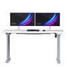 ULTRADESK Biurko dla gracza QUEST, 140x70cm, 72-120cm, szaro-biały
