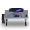 ULTRADESK Biurko dla gracza QUEST, 140x70cm, 72-120cm, czarno-szary