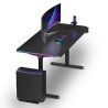 ULTRADESK Biurko dla gracza QUEST, 140x70cm, 72-120cm, czarny-czarny