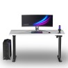 ULTRADESK Biurko dla gracza QUEST, 140x70cm, 72-120cm, czarno-biały