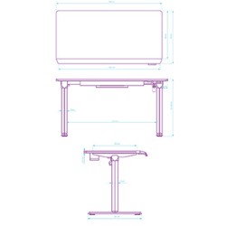 ULTRADESK Biurko dla gracza QUEST, 140x70cm, 72-120cm, czarno-biały