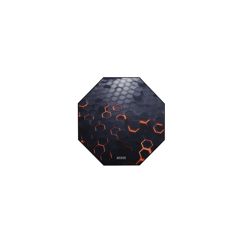 Dla gracza, mata pod fotel, Marvo, GM03, 1100 x 1100 x 2 mm, czarna, antypoślizgowa