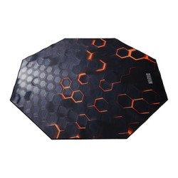 Dla gracza, mata pod fotel, Marvo, GM03, 1100 x 1100 x 2 mm, czarna, antypoślizgowa