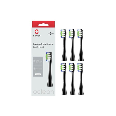 Oclean wymienne końcówki szczoteczek Professional Clean Medium 6 szt P1C5 B06, czarne