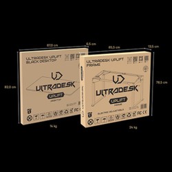 ULTRADESK UPLIFT Biurko 160X75 cm, 72-118 cm, biało-czarny
