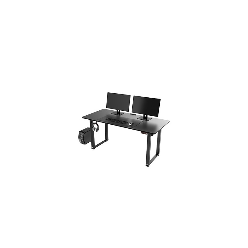 ULTRADESK UPLIFT Biurko 160X75 cm, 72-118 cm, czarno-czarny