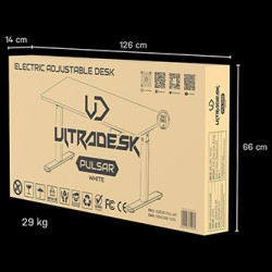 ULTRADESK PULSAR Biurko dla dzieci z elektryczną regulacją wysokości z uchwytem słuchawki i kable 120X60 cm, czarny