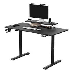 ULTRADESK HIGHLANDER BLACK Biurko z elektryczną regulacją wysokości z uchwytem słuchawki i kable 120X60 cm, czarny