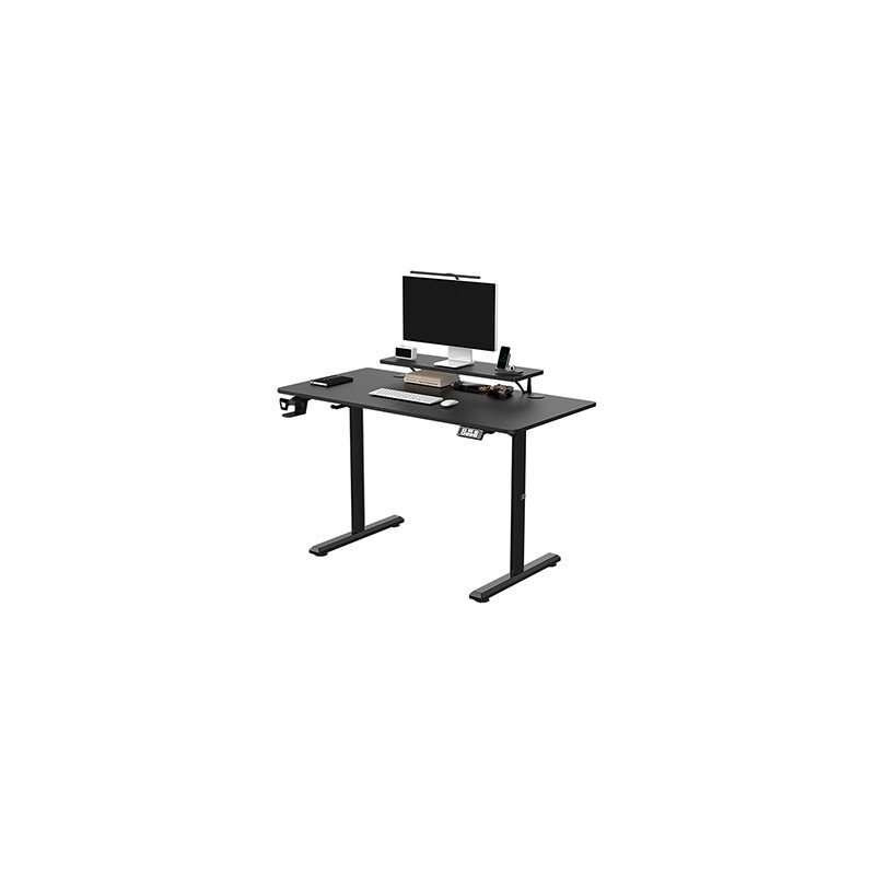 ULTRADESK HIGHLANDER BLACK Biurko z elektryczną regulacją wysokości z uchwytem słuchawki i kable 120X60 cm, czarny