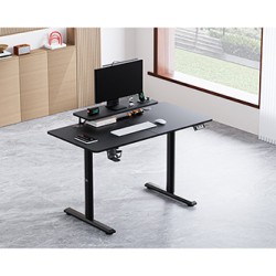 ULTRADESK HIGHLANDER BLACK Biurko z elektryczną regulacją wysokości z uchwytem słuchawki i kable 120X60 cm, czarny