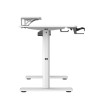 ULTRADESK HIGHLANDER WHITE Biurko z elektryczną regulacją wysokości z uchwytem słuchawki i kable 120X60 cm, biały