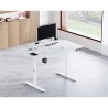 ULTRADESK HIGHLANDER WHITE Biurko z elektryczną regulacją wysokości z uchwytem słuchawki i kable 120X60 cm, biały