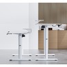 ULTRADESK HIGHLANDER WHITE Biurko z elektryczną regulacją wysokości z uchwytem słuchawki i kable 120X60 cm, biały