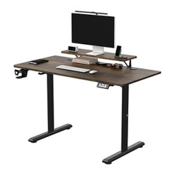 ULTRADESK HIGHLANDER BROWN Biurko z elektryczną regulacją wysokości z uchwytem słuchawki i kable 120X60 cm, brązowy