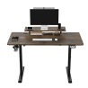 ULTRADESK HIGHLANDER BROWN Biurko z elektryczną regulacją wysokości z uchwytem słuchawki i kable 120X60 cm, brązowy