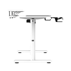 ULTRADESK HIGHLANDER XXL WHITE Biurko z elektryczną regulacją wysokości z uchwytem słuchawki i kable 160X70 cm, biały