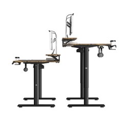 ULTRADESK HIGHLANDER XXL BROWN Biurko z elektryczną regulacją wysokości z uchwytem słuchawki i kable 160X70 cm, brązowy