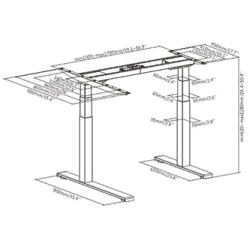 Powerton ERGO EDGE Stelaż rama biurka narożnego z elektryczną regulacją wysokości 125 kg nośność, szary