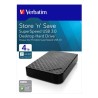 Verbatim zewnętrzny dysk twardy, Store N Save, 3.5", USB 3.0 (3.2 Gen 1), 4TB, 4000GB, 47685, czarny